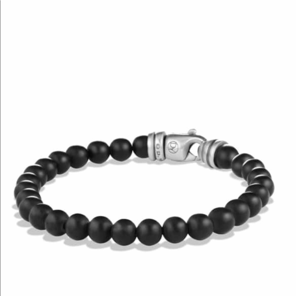 David Yurman Unisex Black Onyx Bead bracelet
